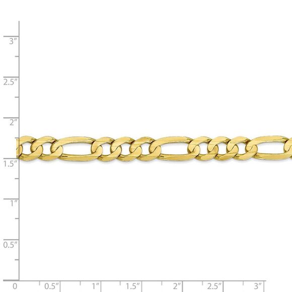 Men's 7.5mm, 10k Yellow Gold, Figaro Chain Necklace, 24 inch - Picture 5 of 8
